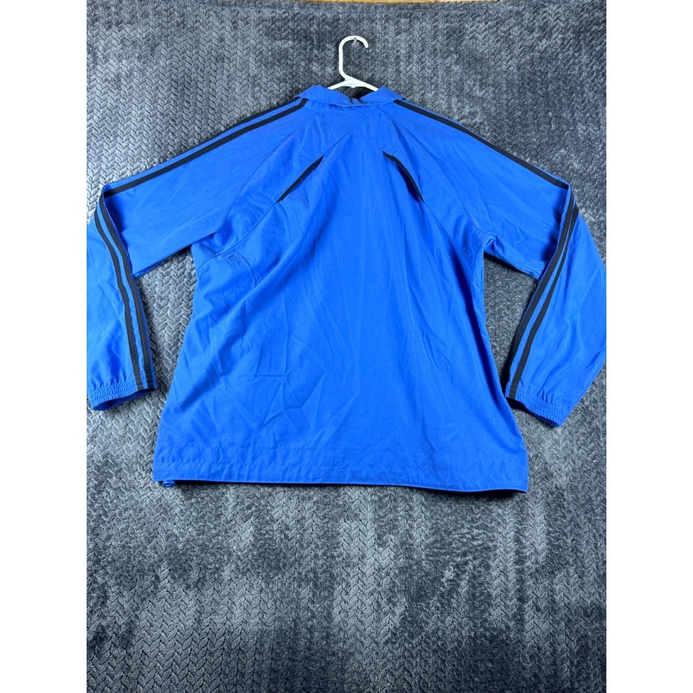 Vintage Adidas Track Jacket Women XL Blue Raglan Sleeve Runner Athletic Full Zip - Picture 2 of 7